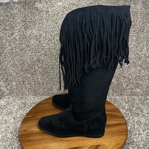 Dingo Hassie Fringe Round Toe Pull On Womens 9 M Black Casual Boots DI935-001 - Picture 3 of 9